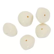 Perles nuggets en résine opaque 12x15 mm - Ecru x6