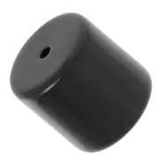 Perle tube cylindrique en résine opaque 14 mm - Noir x1