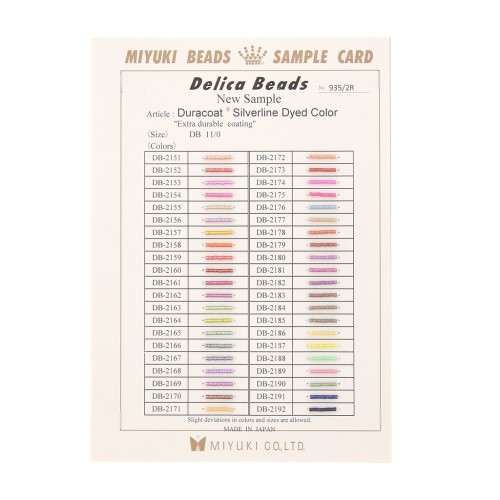 Nuancier Miyuki Delica 11/0 (n°935/R) - Duracoat Silverline Dyed 2014