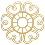 Pendentif fleur ajouré 30 mm - Acier inoxydable 316L Doré x1|raw }}