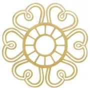 Pendentif fleur ajouré 30 mm - Acier inoxydable 316L Doré x1