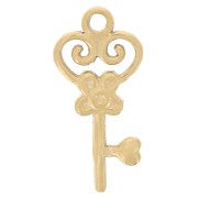 Breloque clé ancienne 16x8 mm - Acier inoxydable 304L Doré x1