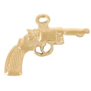 Pendentif pistolet 16x23 mm - Acier inoxydable 316L Doré x1