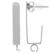 Clous d'oreilles rectangle 25x4 mm - anneau ouvert - Acier inox 316L x2