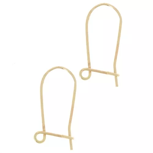 Boucles d'oreilles crochets dormeuses en laiton 17 mm Doré x2