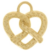 Breloque bretzel 20x18 mm - Acier inoxydable 304L Doré x1
