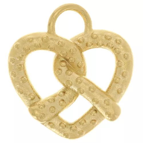Breloque bretzel 20x18 mm - Acier inoxydable 304L Doré x1