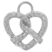 Breloque bretzel 20x18 mm - Acier inoxydable 304L  x1