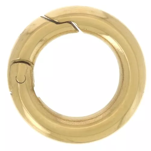 Fermoir rond mousqueton 12 mm - Acier inoxydable 316L Doré x1