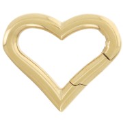 Fermoir coeur mousqueton 16.5x20 mm - Acier inoxydable 316L Doré x1|raw }}