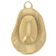 Pendentif chapeau de cowboy 24x16 mm - Acier inox 316L Doré x1