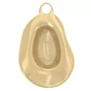 Pendentif chapeau de cowboy 24x16 mm - Acier inox 316L Doré x1