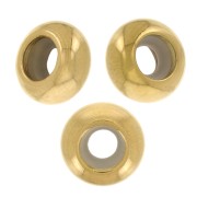 Perles stoppeur 6 mm avec un trou de 3 mm - Acier inoxydable 304L Doré x4