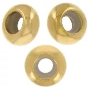 Perles stoppeur 8 mm avec un trou de 3 mm - Acier inoxydable 304L Doré x4