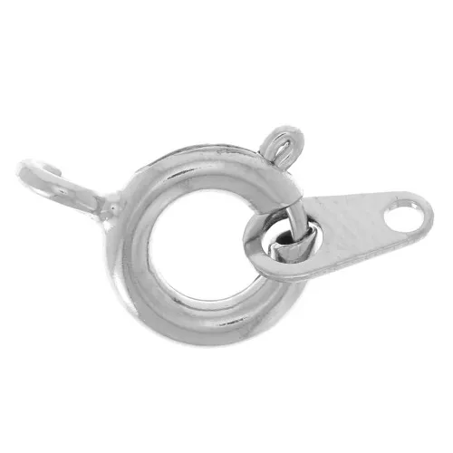 Fermoir à ressort avec attache tag 7 mm Argenté x1