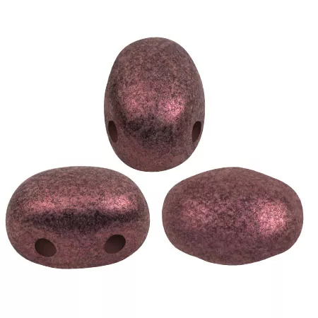 Perles en verre Samos® par Puca® 7x5 mm - Old Red Metallic Mat x10g