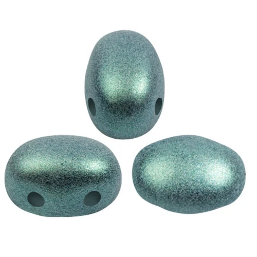 Perles en verre Samos® par Puca® 7x5 mm - Stardust Green x10g
