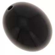 Perles olive en résine opaque 14x11 mm - Noir x6