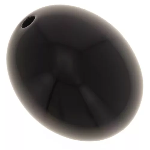 Perles olive en résine opaque 14x11 mm - Noir x6