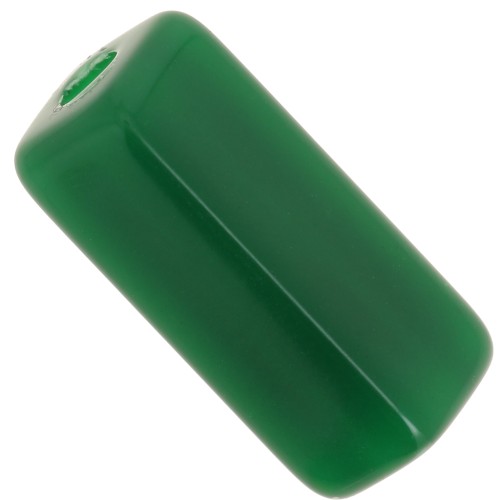 Perles tube rectangle en résine opaque 20x8 mm - Vert emeraude x4