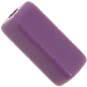 Perles tube rectangle 20x8 mm en résine opaque - Mauve foncé x4