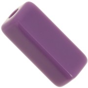 Perles tube rectangle en résine opaque 20x8 mm - Mauve foncé x4