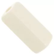 Perles tube rectangle 20x8 mm en résine opaque - Ecru x4