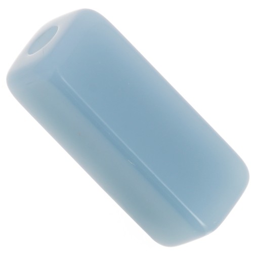 Perles tube rectangle 20x8 mm en résine opaque - Bleu fumé x4