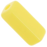 Perles tube rectangle 20x8 mm en résine opaque - Jaune soleil x4