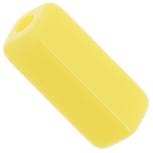 Perles tube rectangle 20x8 mm en résine opaque - Jaune soleil x4