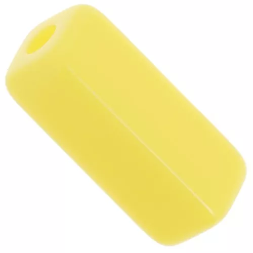 Perles tube rectangle 20x8 mm en résine opaque - Jaune soleil x4