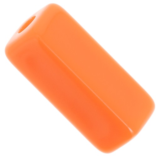 Perles tube rectangle 20x8 mm en résine opaque - Orange x4