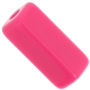 Perles tube rectangle 20x8 mm en résine opaque - Rose bonbon x4