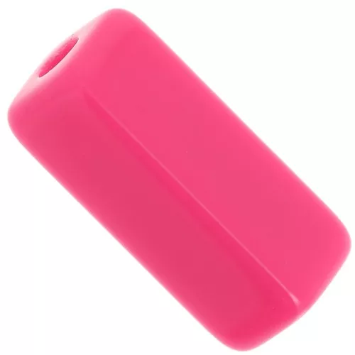 Perles tube rectangle 20x8 mm en résine opaque - Rose bonbon x4