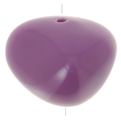 Perles nuggets en résine opaque 12x15 mm - Mauve foncé x6