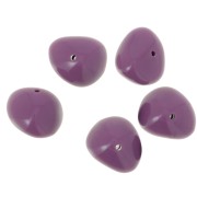 Perles nuggets 12x15 mm en résine opaque - Mauve foncé x6
