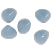 Perles nuggets 12x15 mm en résine opaque - Bleu fumé x6