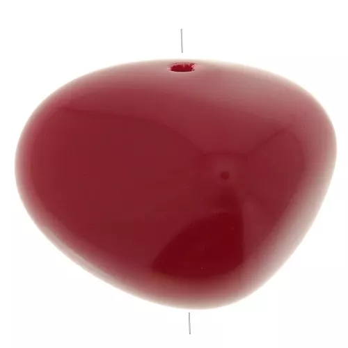 Perles nuggets 12x15 mm en résine opaque - Rouge carmin x6