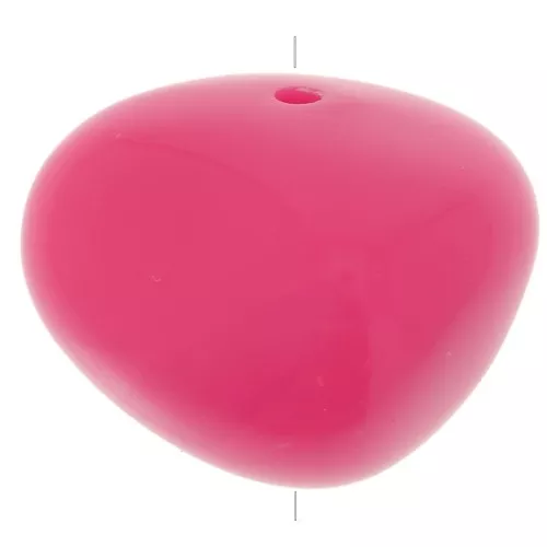 Perles nuggets 12x15 mm en résine opaque - Rose bonbon x6