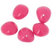 Perles nuggets 12x15 mm en résine opaque - Rose bonbon x6