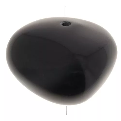 Perles nuggets 12x15 mm en résine opaque - Noir x6