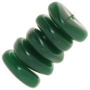 Perles rondelles irrégulières 13 mm en résine opaque - Vert emeraude x6