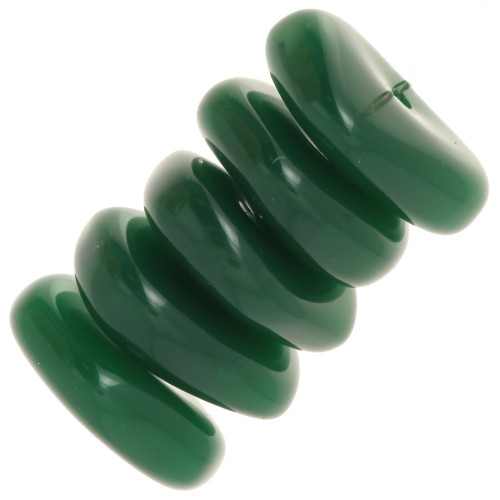 Perles rondelles irrégulières 13 mm en résine opaque - Vert emeraude x6