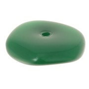 Perles rondelles irrégulières 13 mm en résine opaque - Vert emeraude x6