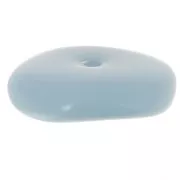 Perles rondelles irrégulières 13 mm en résine opaque - Bleu fumé x6