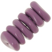 Perles rondelles irrégulières 13 mm en résine opaque - Mauve foncé x6