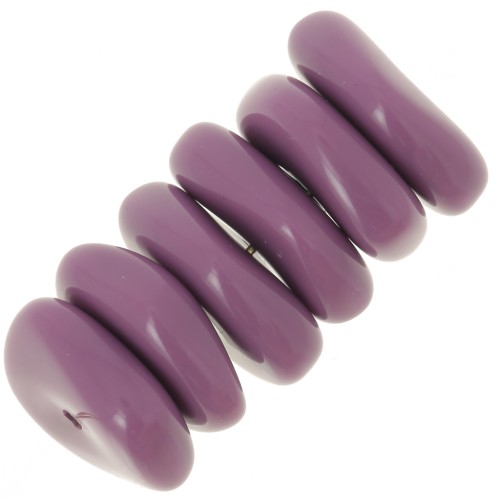 Perles rondelles irrégulières 13 mm en résine opaque - Mauve foncé x6