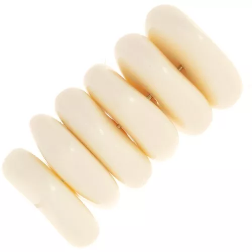 Perles rondelles irrégulières 13 mm en résine opaque - Ecru x6