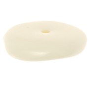 Perles rondelles irrégulières 13 mm en résine opaque - Ecru x6