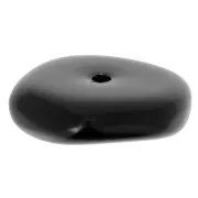 Perles rondelles irrégulières 13 mm en résine opaque - Noir x6